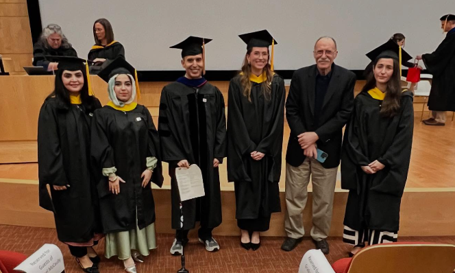Students in graduation attire